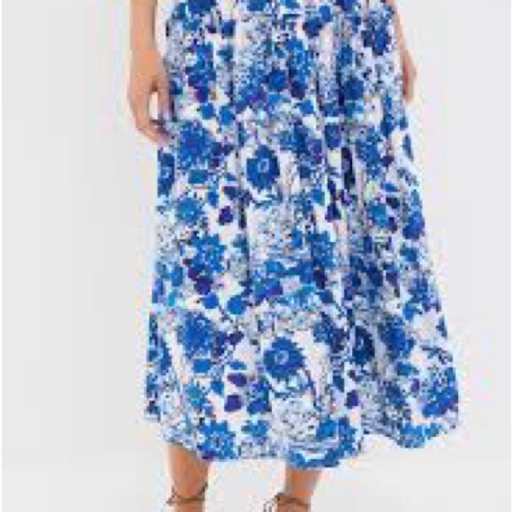 NWT Hyacinth House ISLA Blue & White Floral Maxi Skirt | Elastic Waist | Small - Picture 4 of 10